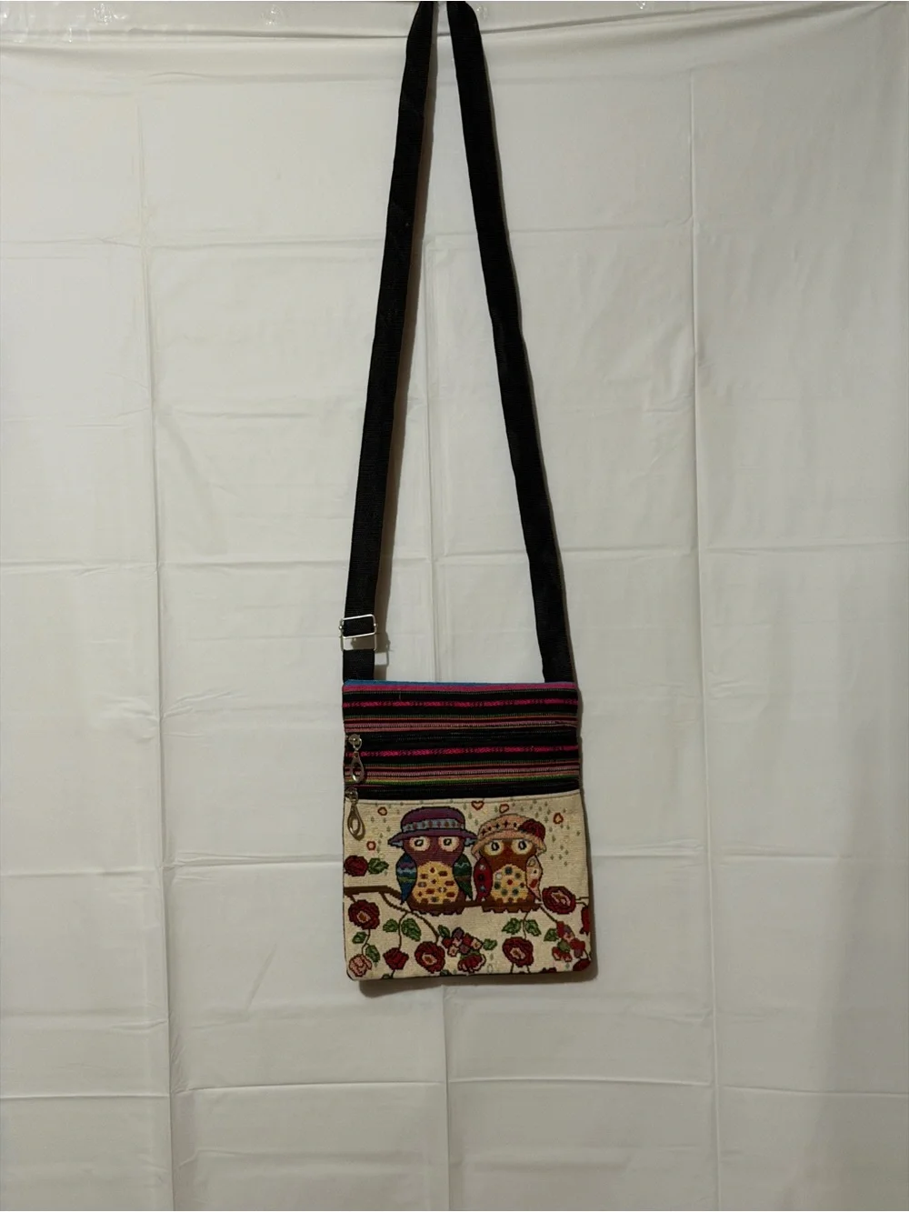 Owl Tapestry Crossbody Bag - Multicolor